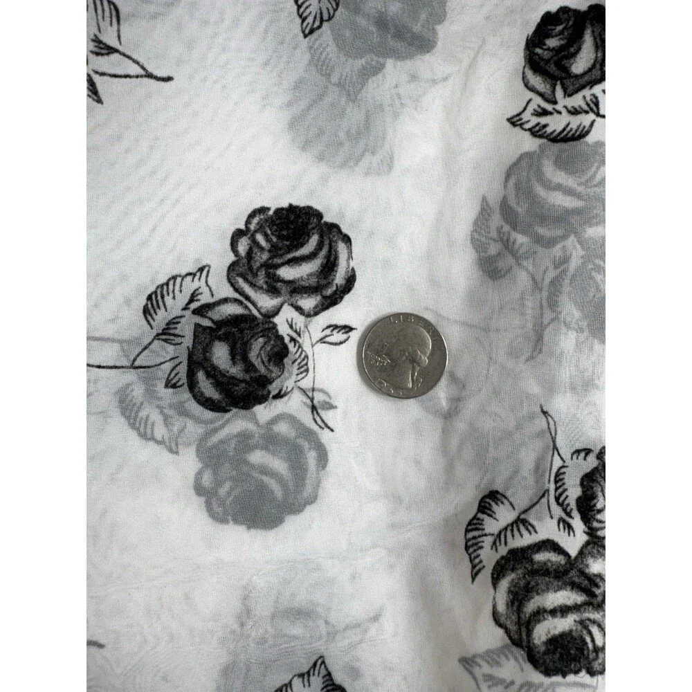 Fabric Vintage Sheer Organza with Black Roses 30